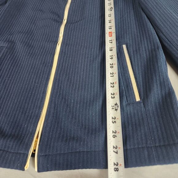 Vintage Zero King Ribbed Jacket Mens 38 Blue Full Zip Made USA Mod Scooter - Picture 10 of 14